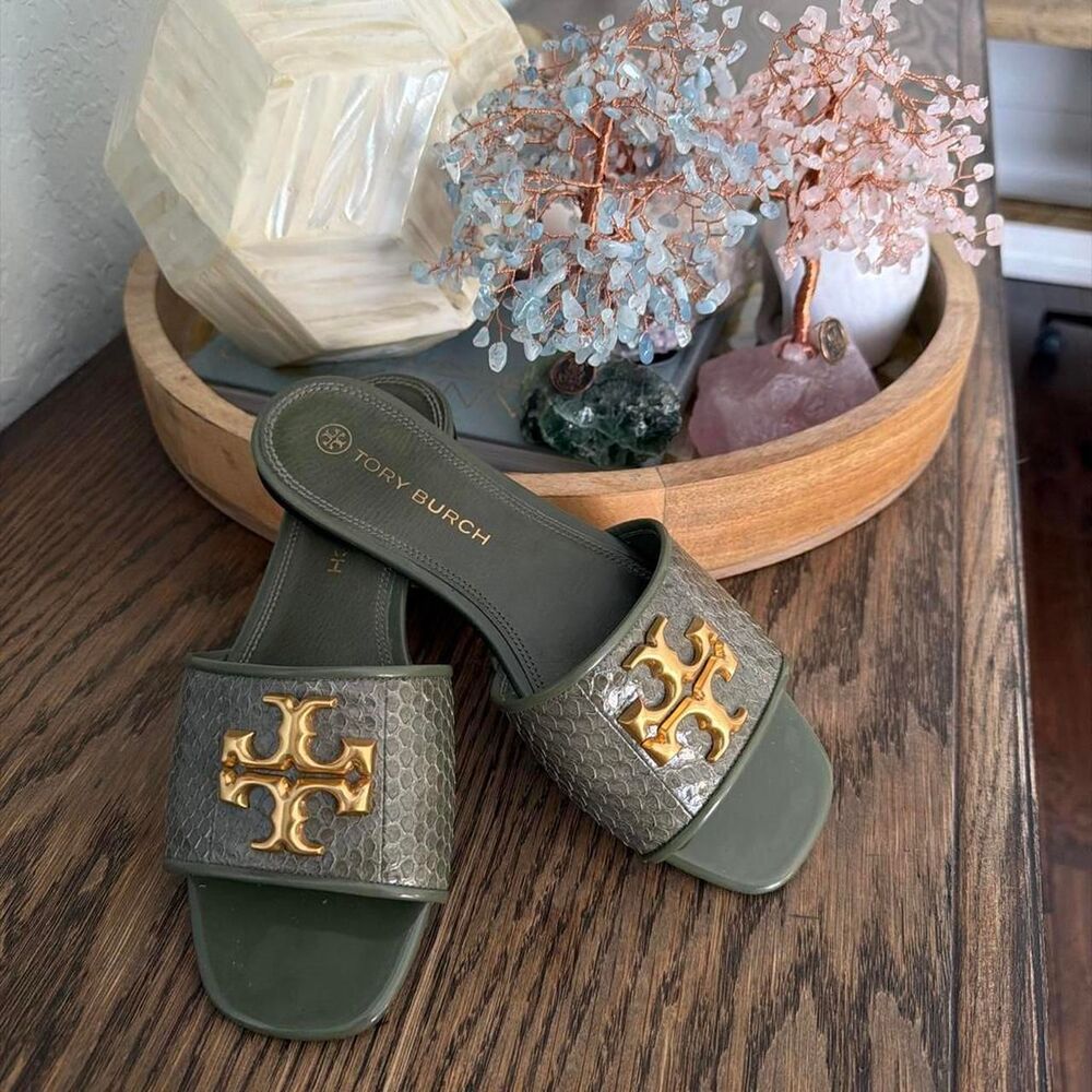 Tory Burch Women's Green Slides